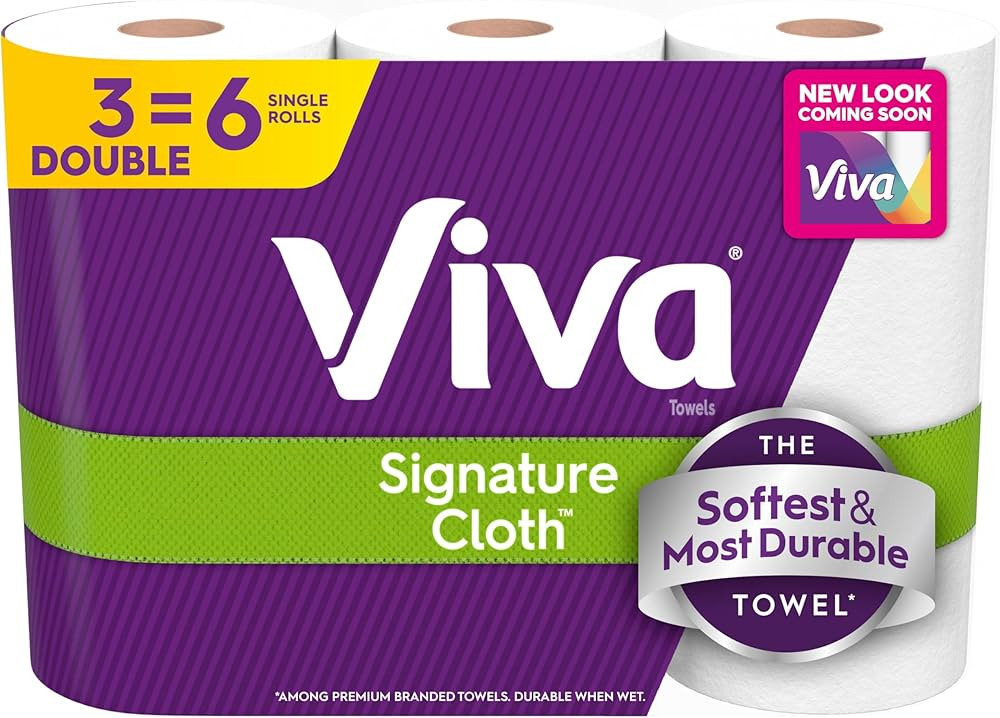 Viva Signature Cloth Paper Towels, 3 Double Rolls, 86 Sheets per Roll | Amazon (US)