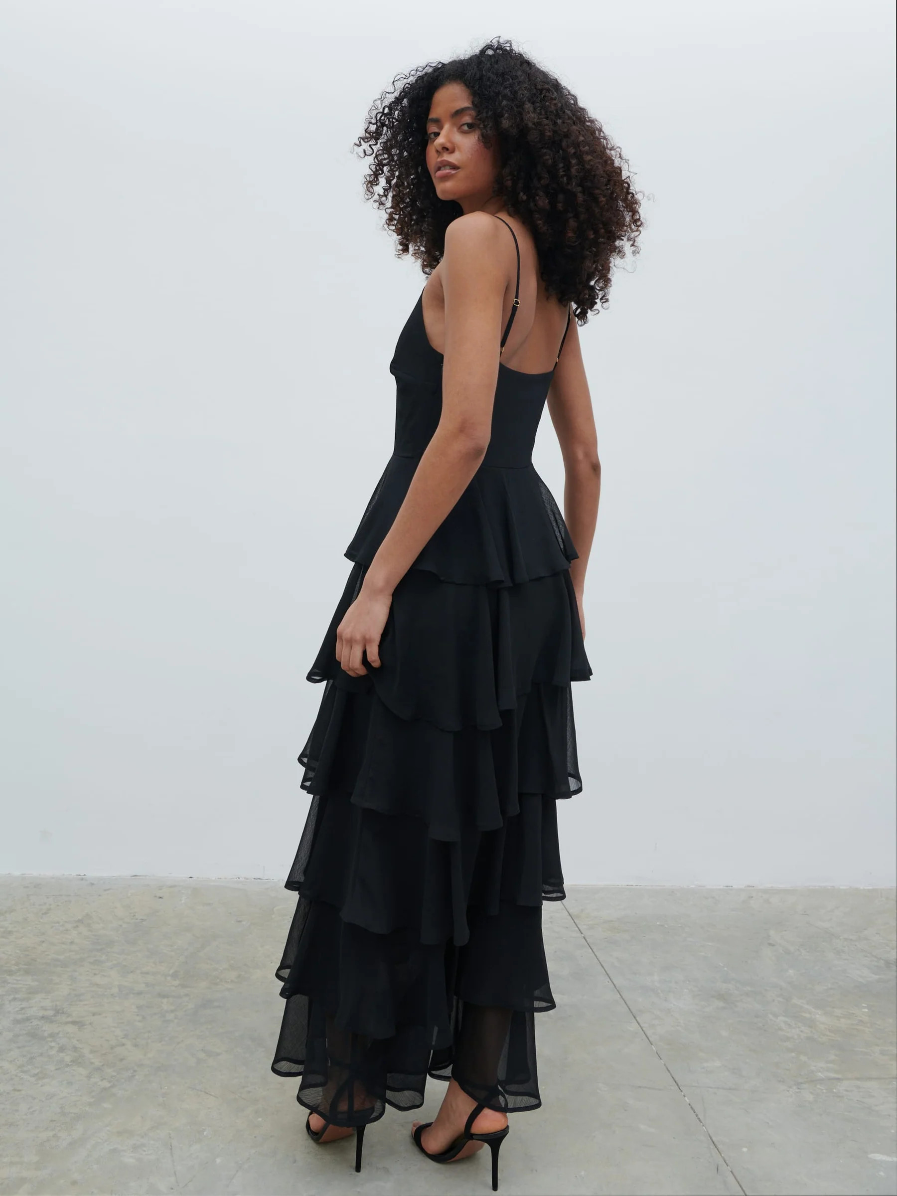 Lissy Ruffle Textured Maxi Dress | Pretty Lavish (UK)