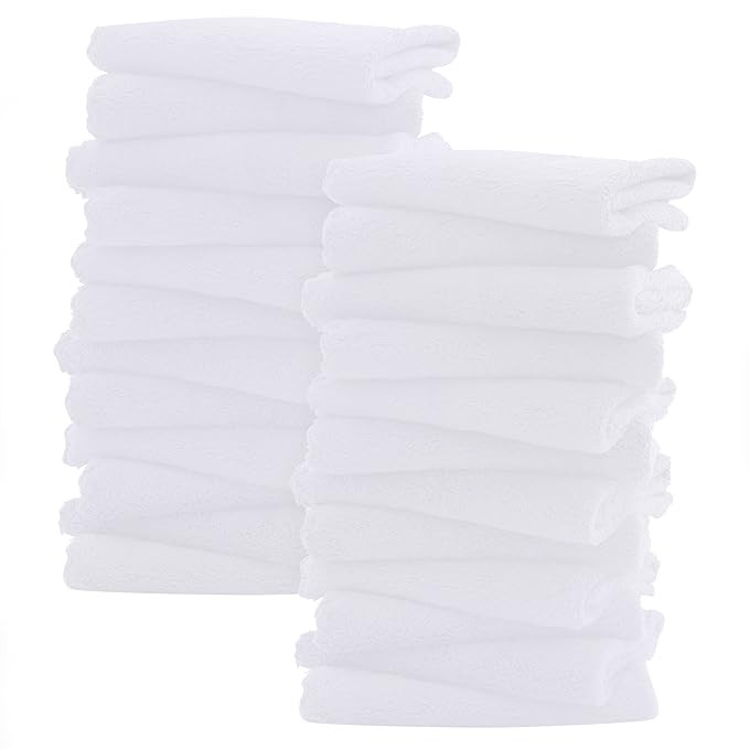 Sunny zzzZZ Ultra Soft 24 Pack Baby Washcloths - 10x10 Inches - Coral Fleece Extra Absorbent Wash... | Amazon (US)