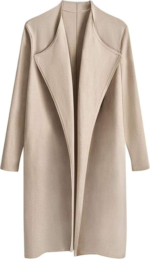 LILLUSORY Women's Long Wool Cardigan Sweaters Oversized Fall Dressy Coatigan Light Casual Jackets... | Amazon (US)