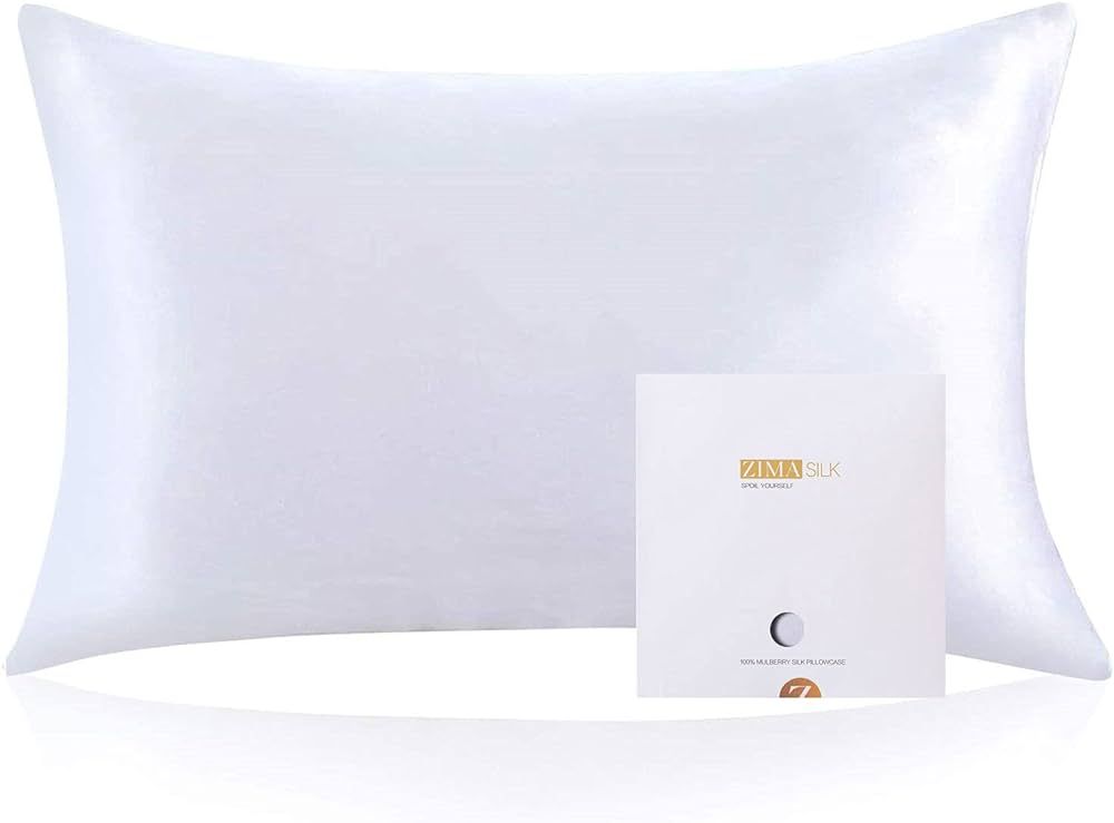 ZIMASILK 100% Mulberry Silk Pillowcase for Hair and Skin Health,Soft and Smooth,Both Sides Premiu... | Amazon (US)