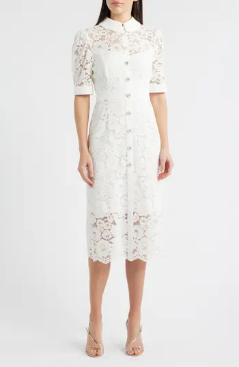 Crepe & Lace Shirtdress | Nordstrom