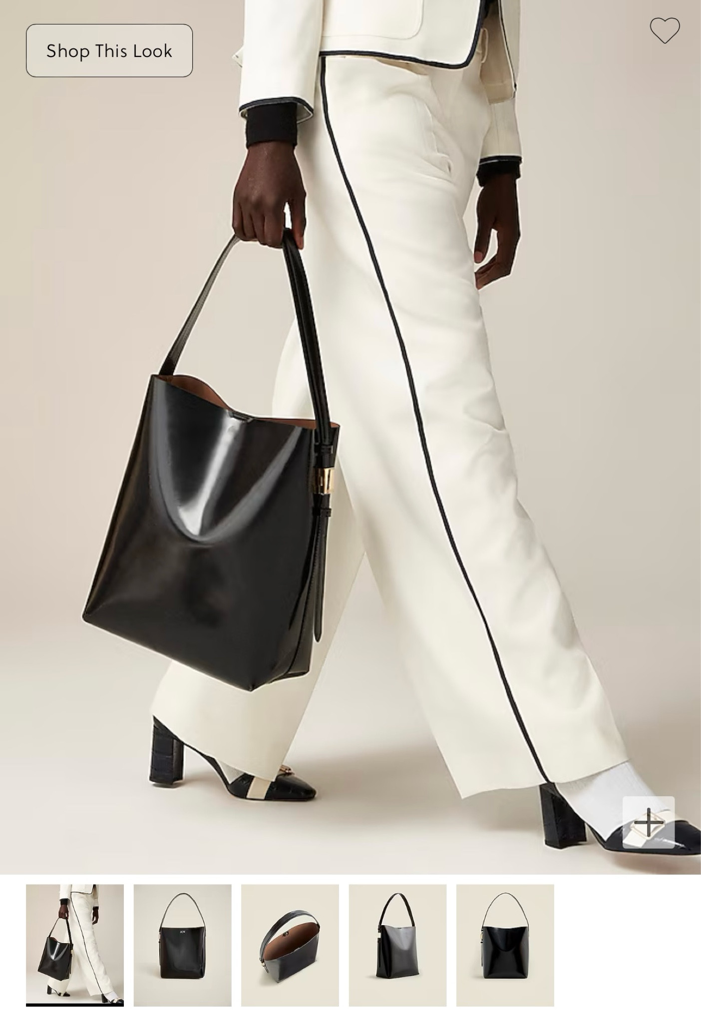 Can you even with these white pants with the black stripe? So chic! 