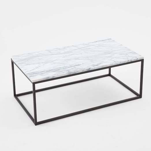 Box Frame Coffee Table - Marble/Antique Bronze | West Elm (US)