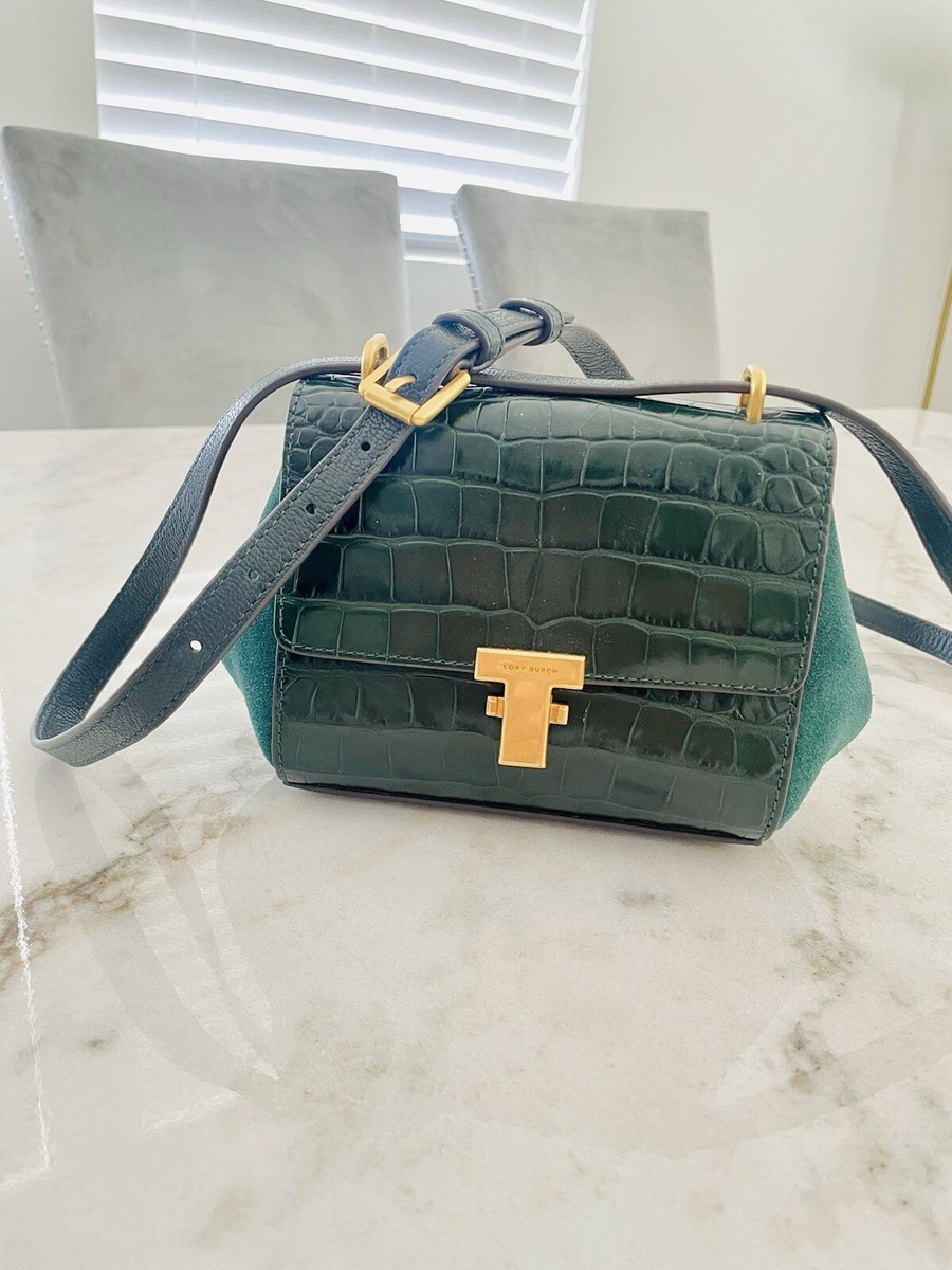 Tory Burch Juliette Embossed Mini Crossbody Shoulder Bag Deep Kelp Green, NWT | eBay US