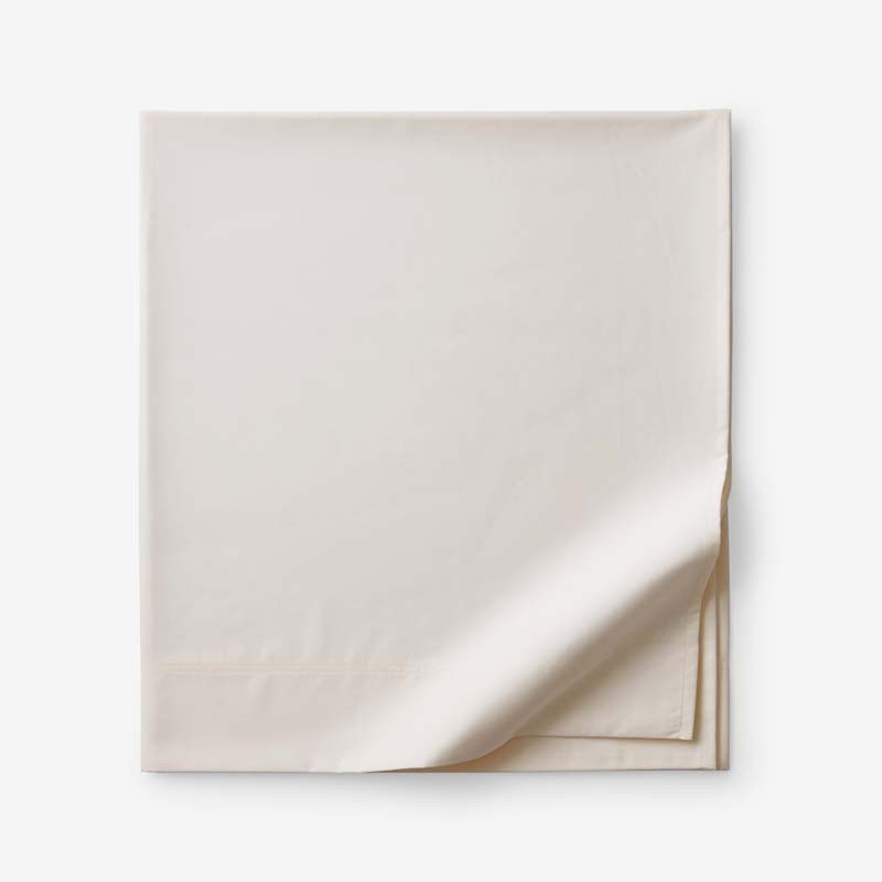 Solid  Garment Washed Cotton Percale Flat Bed Sheet - Buff, Twin/Twin XL | The Company Store