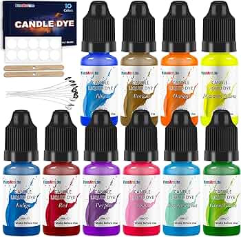Candle dye - 10 Colors Liquid Oil-Based dye for Candle Wax, Vivid Candle Color for DIY Candle Mak... | Amazon (US)