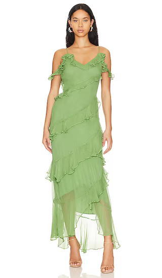 x REVOLVE Maxime Maxi Dress in Light Green Dress Green Ruffle Dress Green Gown Revolve Wedding Guest | Revolve Clothing (Global)