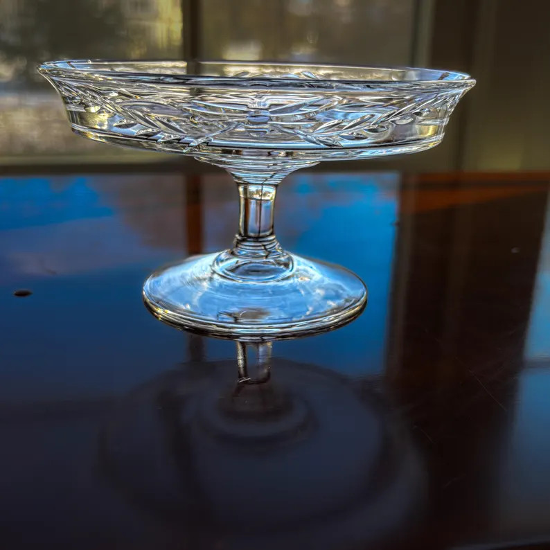 Vintage Pressed Crystal Compote | Laurel Wreath Centerpiece | Etsy (Global)