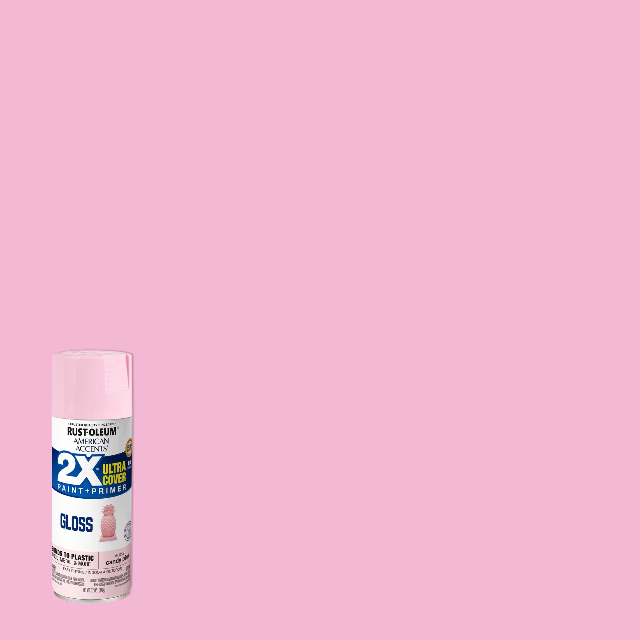 Candy Pink, Rust-Oleum American Accents 2X Ultra Cover Gloss Spray Paint- 12 oz | Walmart (US)