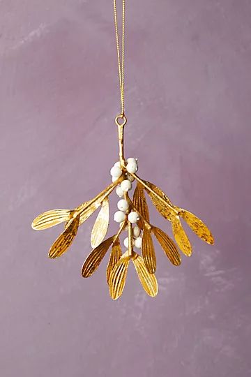 Gold Mistletoe Ornament | Anthropologie (US)