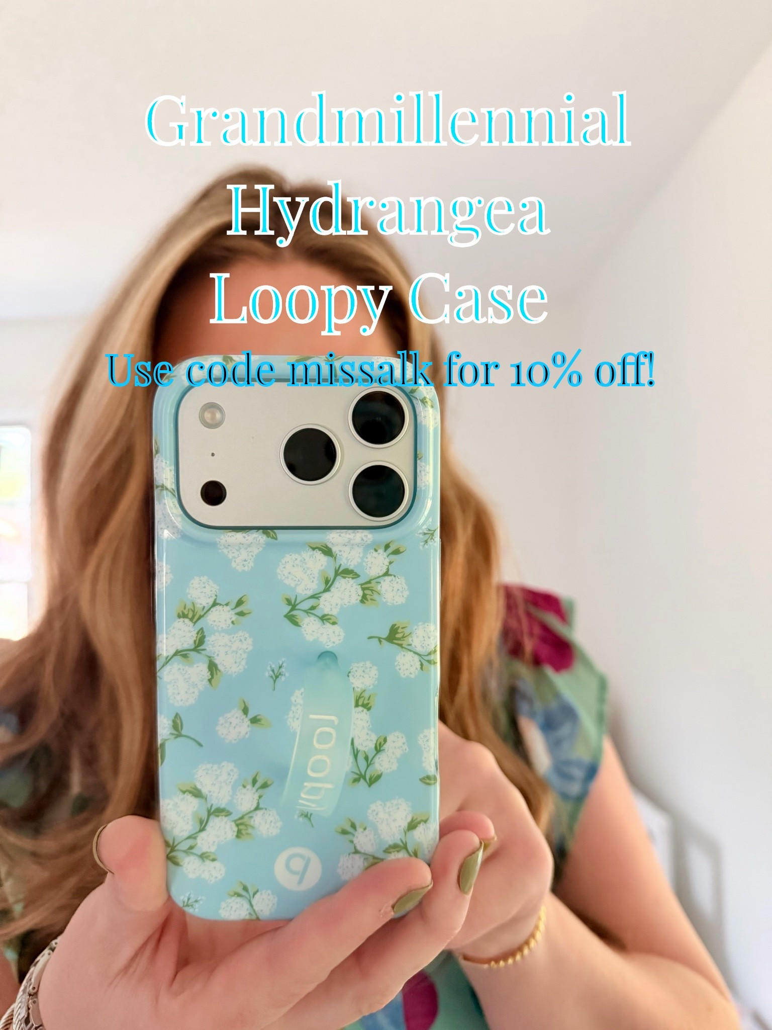 Use code missalk for 10% off at Loopy Case! Hydrangea Phone Case ||Grandmillennial Style || Blue and White ||
