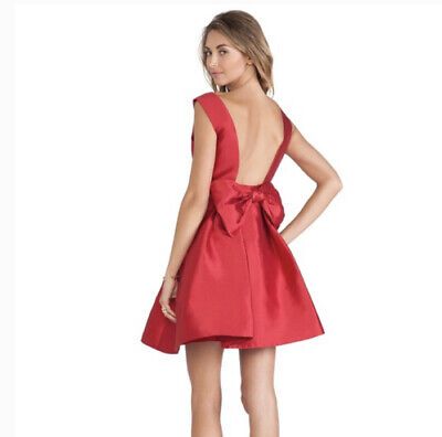 Kate Spade Fancy Meeting You Mini Dress Open Back With Bow Geranium, Sz 6 New | eBay US