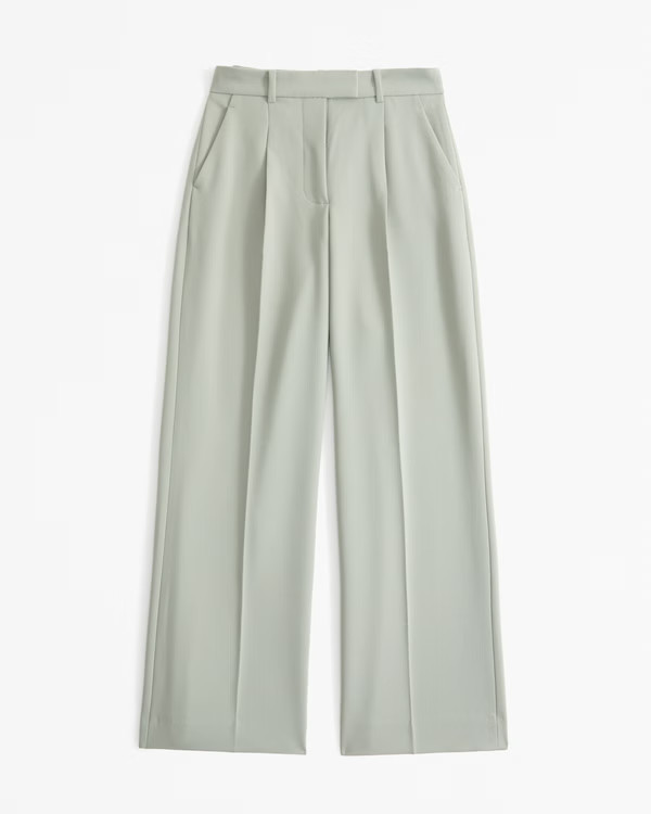 Women's A&F Harper Tailored Ultra Wide Leg Pant | Women's Bottoms | Abercrombie.com | Abercrombie & Fitch (US)