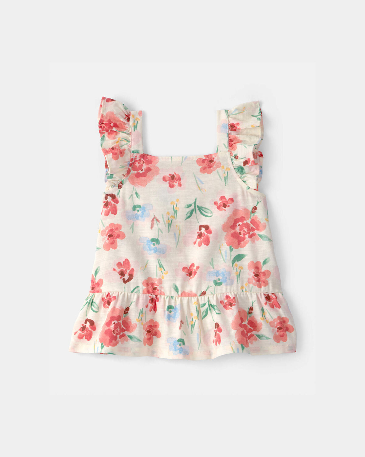 Toddler Girl Floral Peplum Top - Cream | Carter's Inc