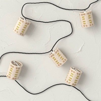 10ct Indoor/Outdoor Incandescent Mini Bulbs with Nylon Cylinder Lanterns String Lights Brown - Op... | Target