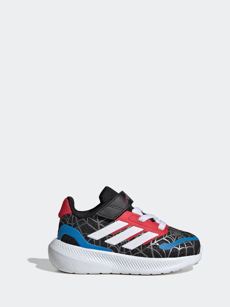 adidas Black Marvel Spider-Man Runfalcon Hook and Loop Kids Trainers | Next US