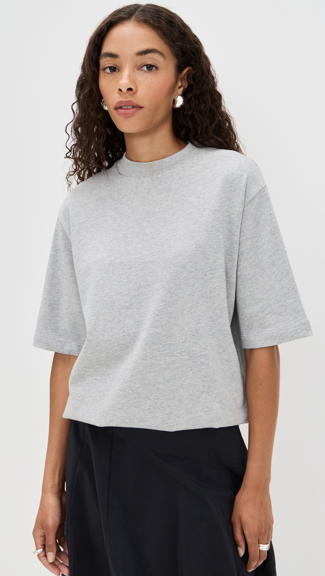 Tibi Perfect Unisex Tee Charcoal Grey L | Shopbop