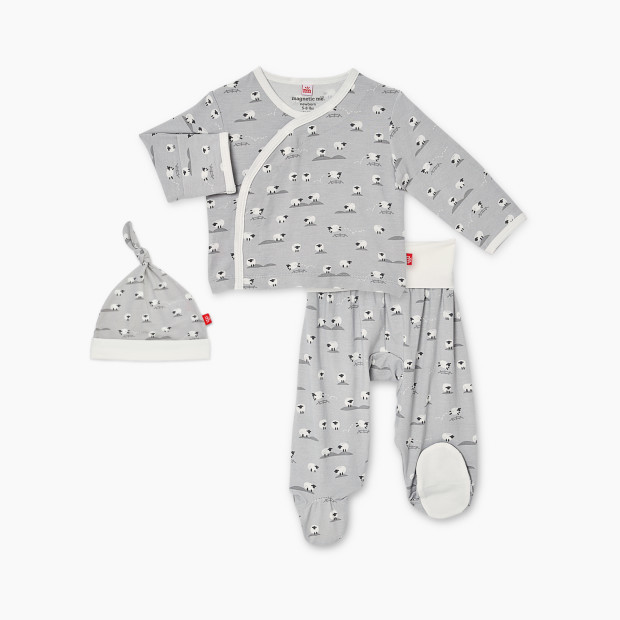 Magnetic Me Modal Magnetic Wrap 3-Piece Set in Baa Baa Grey Size 0-3 M | Babylist