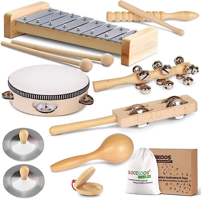 LOOIKOOS Toddler Musical Instruments, Eco Friendly Musical Set for Kids Preschool Educational, Na... | Amazon (US)