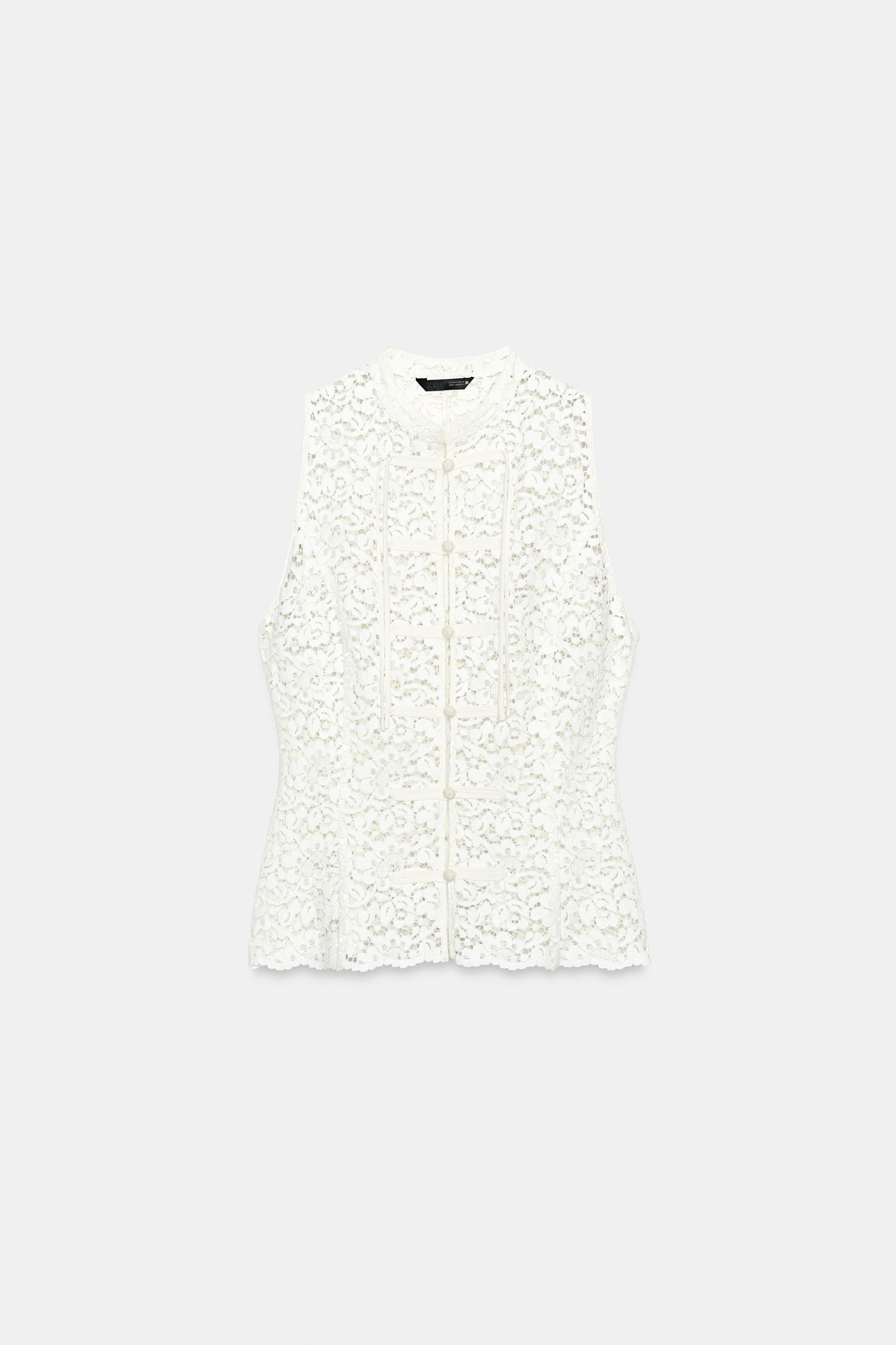 GUIPURE-TOP MIT KNEBELKN\u00d6PFEN | Zara DE