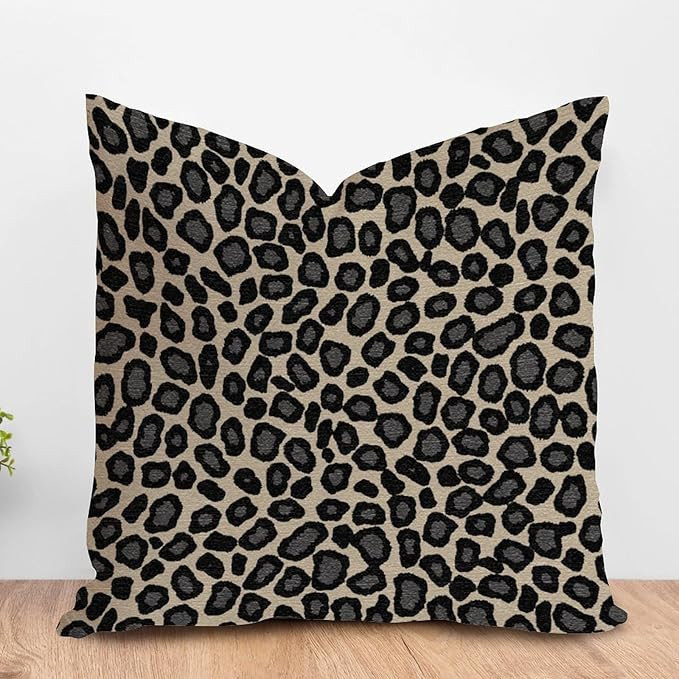Black and Brown Cheetah Print Throw Pillow Cushion Cheetah Leopard Print Animal Sofa Pillow Cover... | Amazon (US)