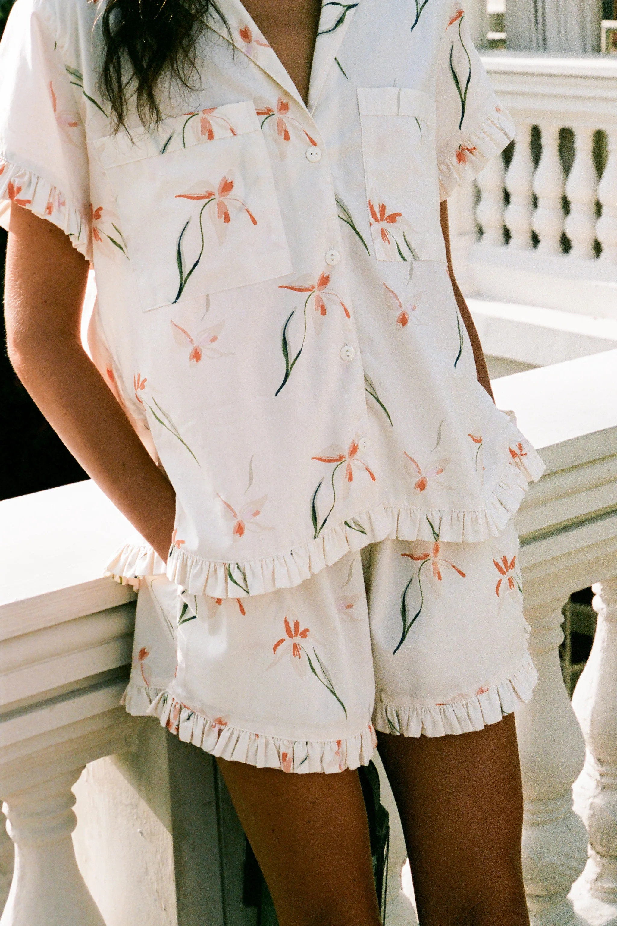 Felicity Frill Set - Cotton Modal - Lily | Piyama US
