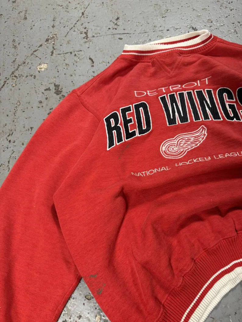 Vintage Detroit Red Wings Distressed Crewneck - Etsy Canada | Etsy (US)