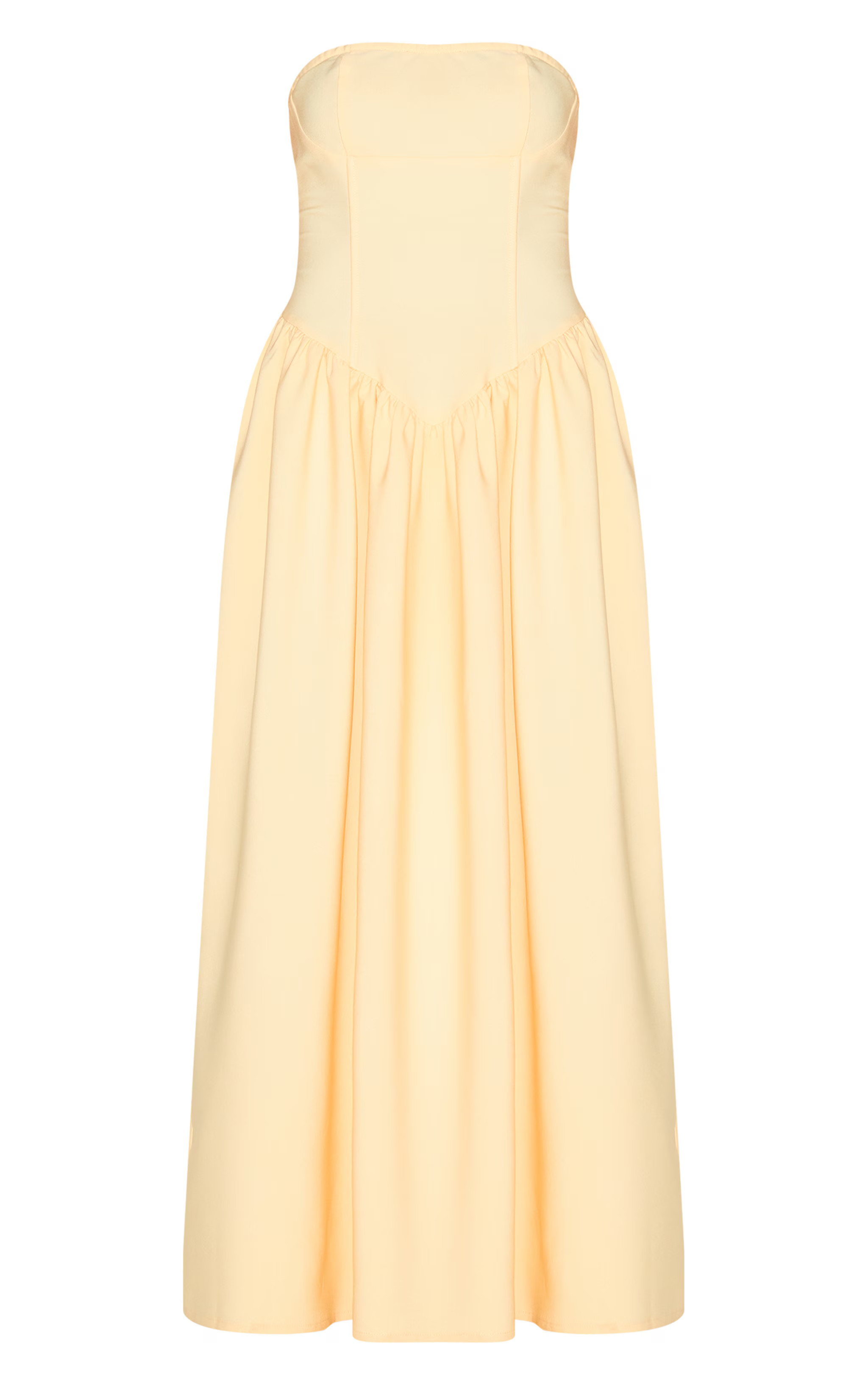 Petite Butter Cream Bandeau Floaty Maxi Dress | PrettyLittleThing UK