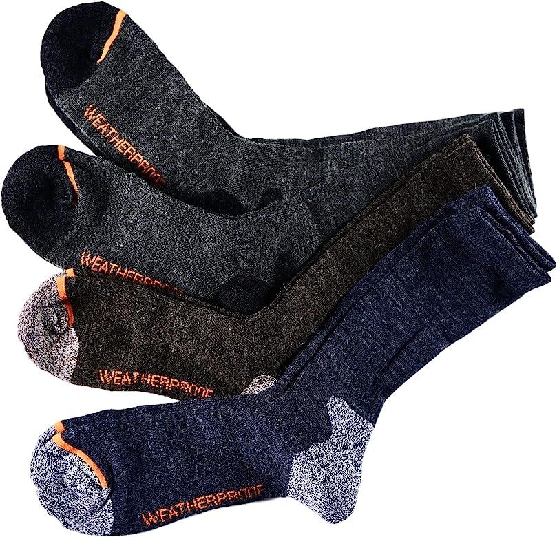 Men's Weatherproof Wool Blend All Purpose Outdoor Crew Socks 4 Pack | Amazon (US)