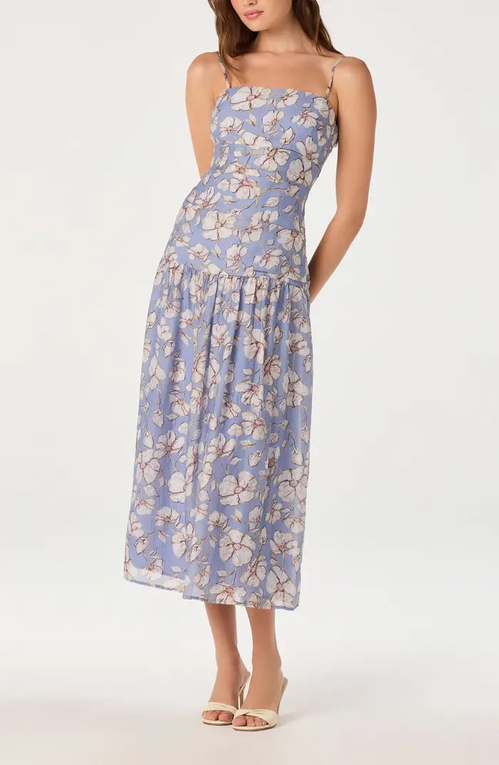 Ava Floral Drop Waist Midi Dress | Nordstrom