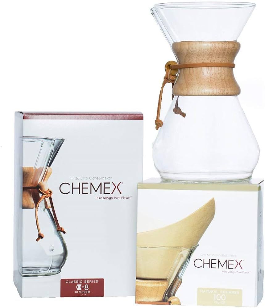 CHEMEX Bundle - 8-Cup Classic Series - 100 ct Square Filters - Exclusive Packaging | Amazon (US)