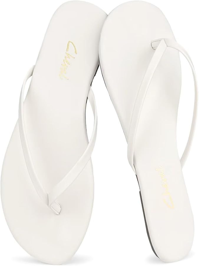 Cheval Flat Leather Flip Flops for Women, Comfortable Dressy Thong Sandals 2026 Summer and Spring... | Amazon (US)