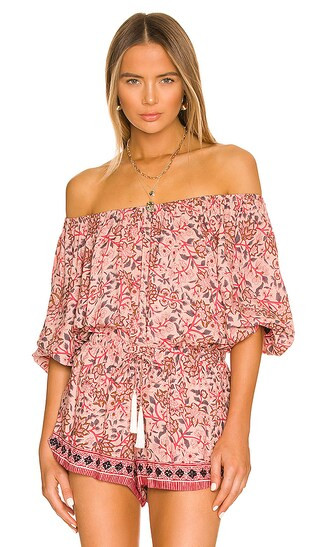 X REVOLVE Ella Top in Dahlia Print Pink | Revolve Clothing (Global)
