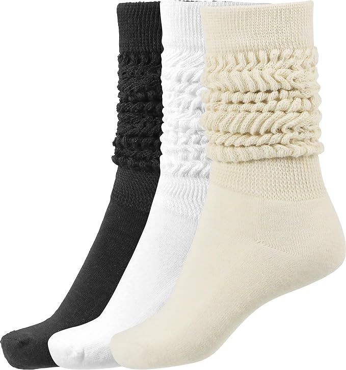 BomKinta Slouch Socks Women Thigh High Boot Socks Soft Scrunch Socks Size 5-11 | Amazon (US)