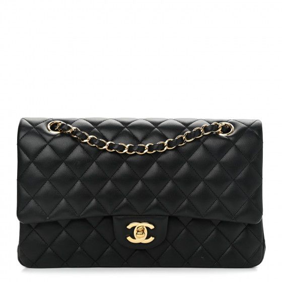 CHANEL Lambskin Quilted Medium Double Flap Black | FASHIONPHILE | Fashionphile