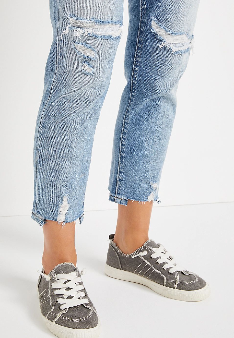KanCan™ Straight High Rise Backed Ripped Ankle Jean | Maurices