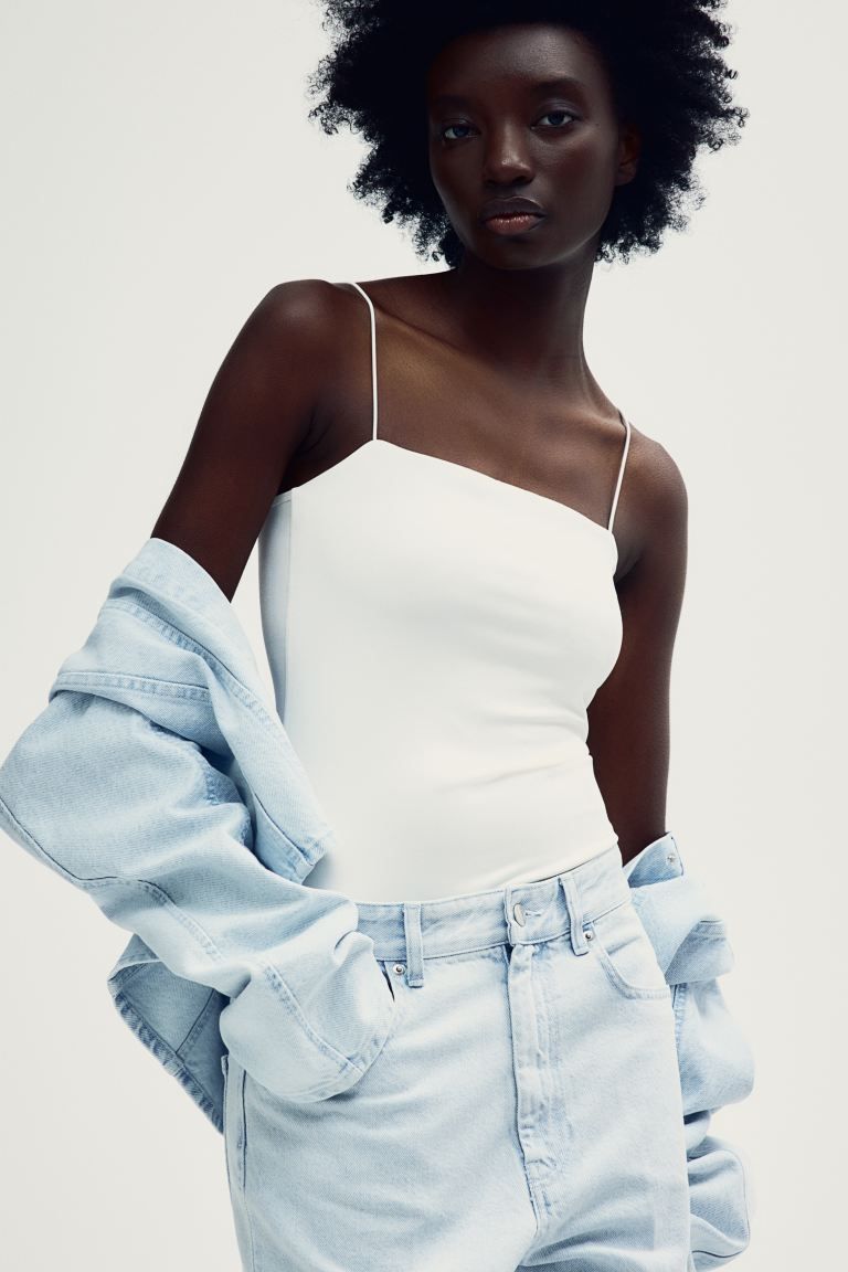 Bodysuit with Extra-narrow Shoulder Straps | H&M (US + CA)
