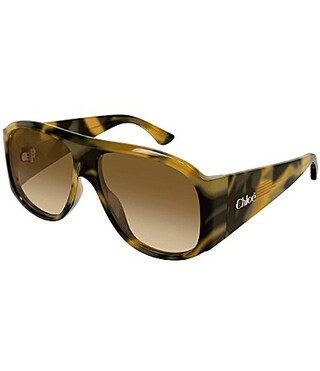 Chloe Women's Izia 60mm Shield Sunglasses - Shiny Milky Green Yellow Black Havana/Brown | Dillard's