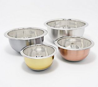 Cook's Essentials Stainless Steel 4-Pc Mixing Bowl Set | QVC