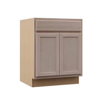 Recessed Panel 27 in. W x 24 in. D x 34.5 in. H Assembled Base Cabinet in Unfinished | The Home Depot
