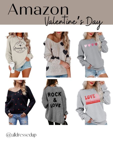 Valentine’s Day sweatshirts from Amazon. 

#LTKstyletip #LTKfindsunder50 #LTKSeasonal
