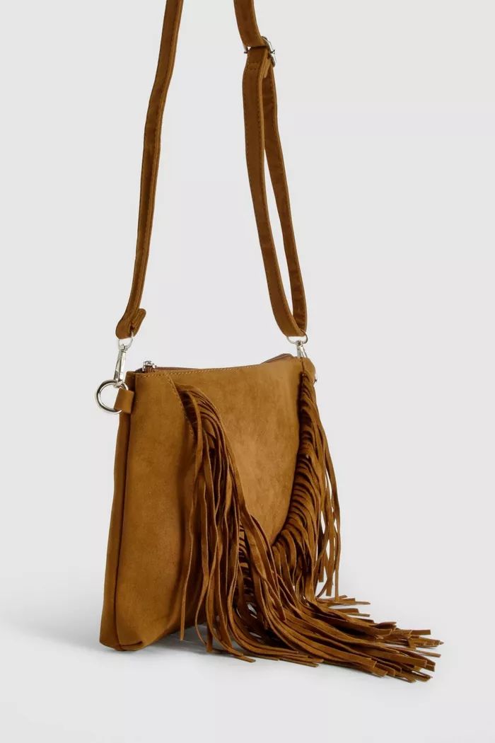 Suedette Fringed Cross Body Bag | Boohoo.com (UK & IE)