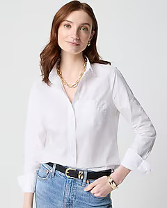 Button-up cotton poplin shirt in signature fit | J.Crew Factory