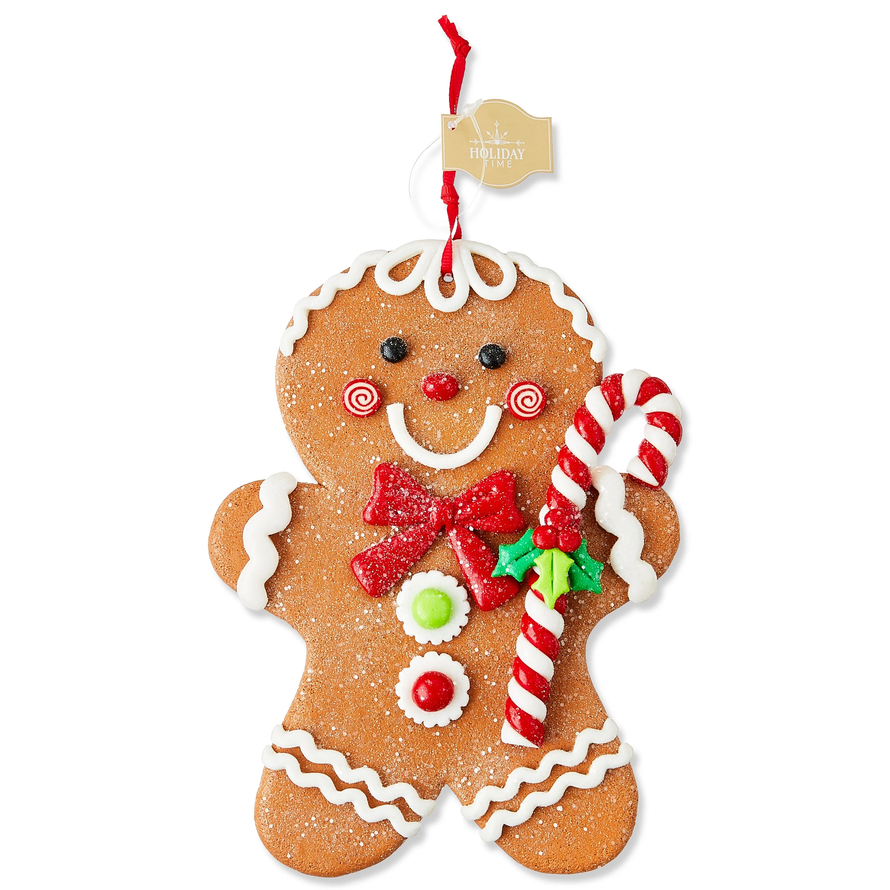 Multicolor Jumbo Gingerbread Boy Christmas Ornament, 7", by Holiday Time | Walmart (US)
