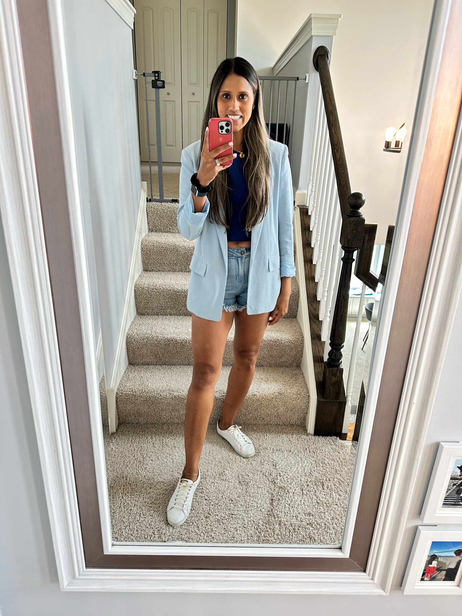 Blue blazer and Jean shorts for the win, so comfortable and can be easily dressed up! 

#LTKSummerSales #LTKSaleAlert #LTKStyleTip