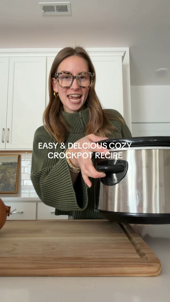 2/1/26 Cozy crockpot beef stew kind of day. Sharing the tools I always reach for when making easy, comforting meals — my crockpot, HexClad knife set, and my Caraway green pan set (still one of my favorite cookware investments). Also linking my Amazon blue light glasses. Sweater is an older Free People piece and no longer available.

#LTKHome #LTKfoodie #LTKselfcare