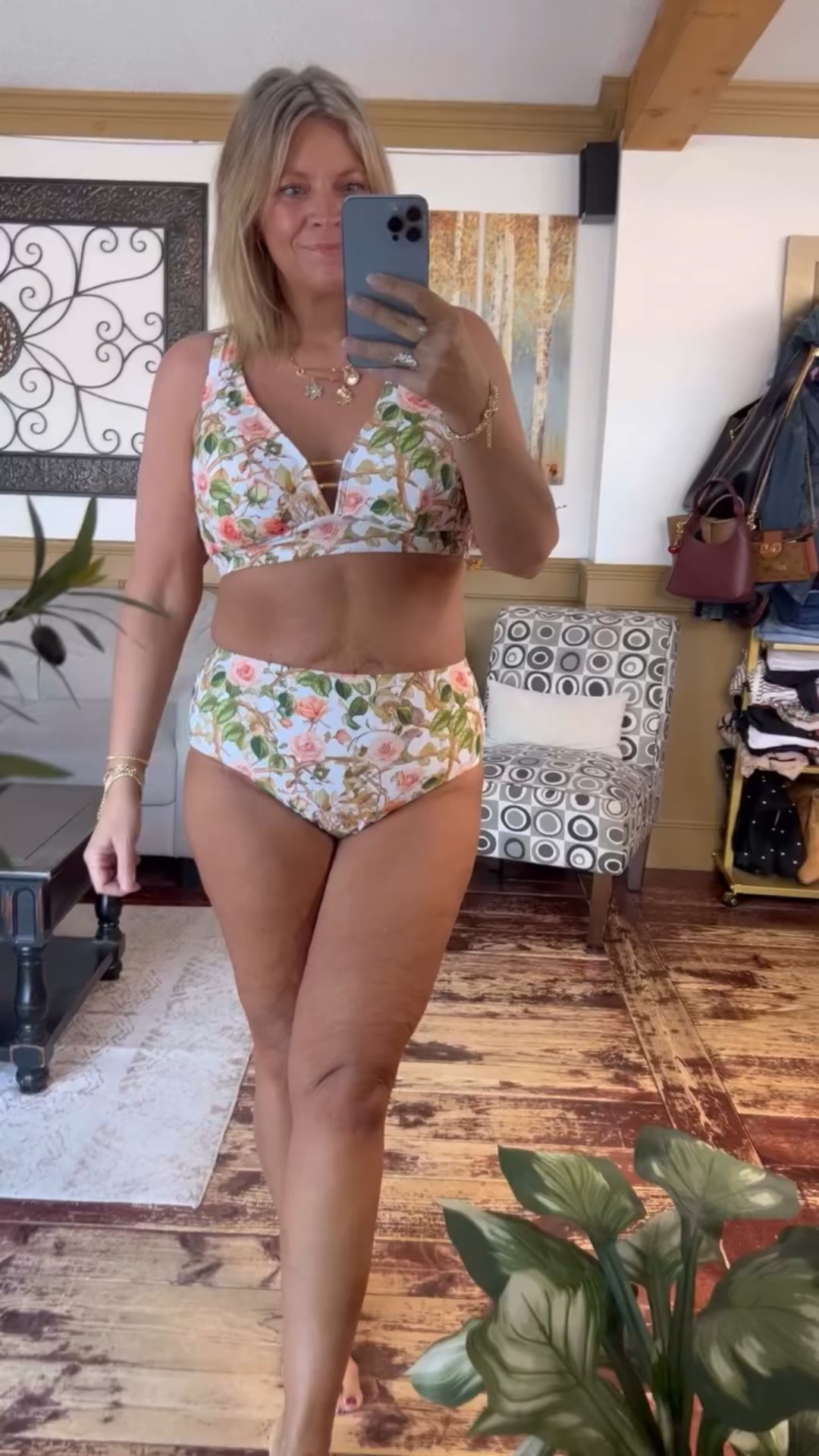 Two piece swimsuit with gold tone front details- size xl

#LTKMidsize #LTKOver40 #LTKSaleAlert