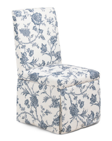 Floral Slip Cover Rolling Caster Wheel Dining Chair | TJ Maxx