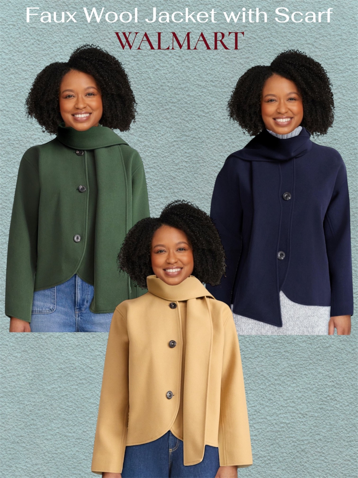 This Walmart viral jacket has been restocked, but it’s selling out quickly. 


#jackets 
Free Assembly Women's Faux Wool Jacket with Scarf, Walmart jacket, 





#LTKHoliday #LTKFindsUnder50 #LTKSeasonal

#LTKGiftGuide #LTKTravel #LTKWorkwear